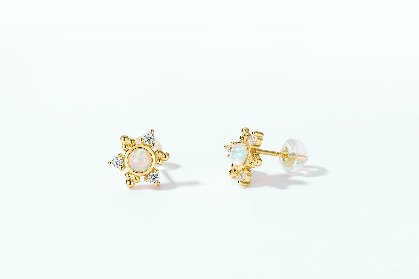 Opal Starburst Stud Earrings