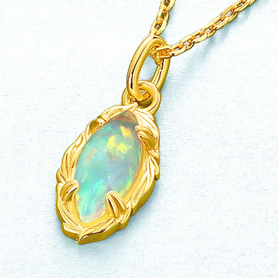 Opal Marquise Pendant Necklace