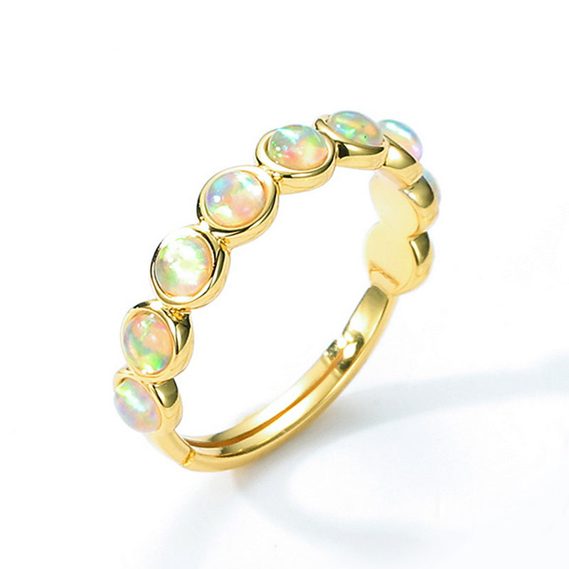 Opal Row Adjustable Ring