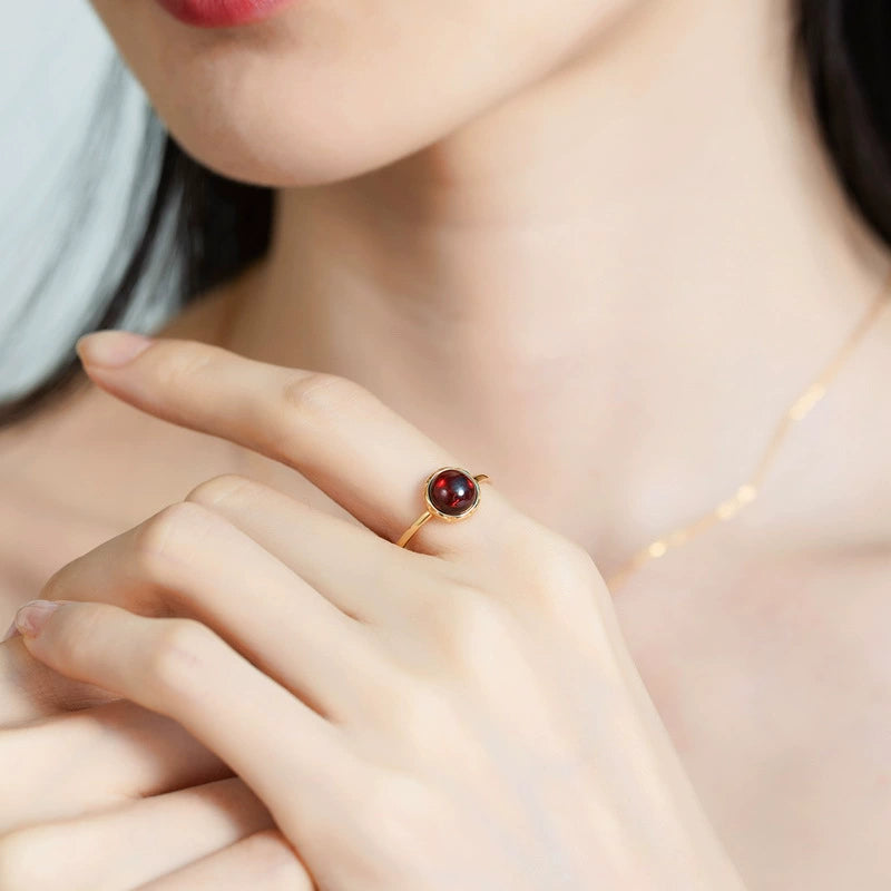 Crystal Round Cut Adjustable Ring