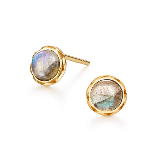 Round Gemstone Stud Earrings