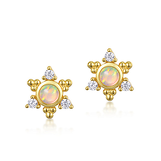 Opal Starburst Stud Earrings