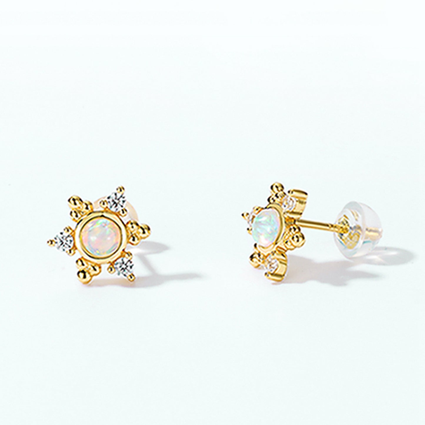 Opal Starburst Stud Earrings