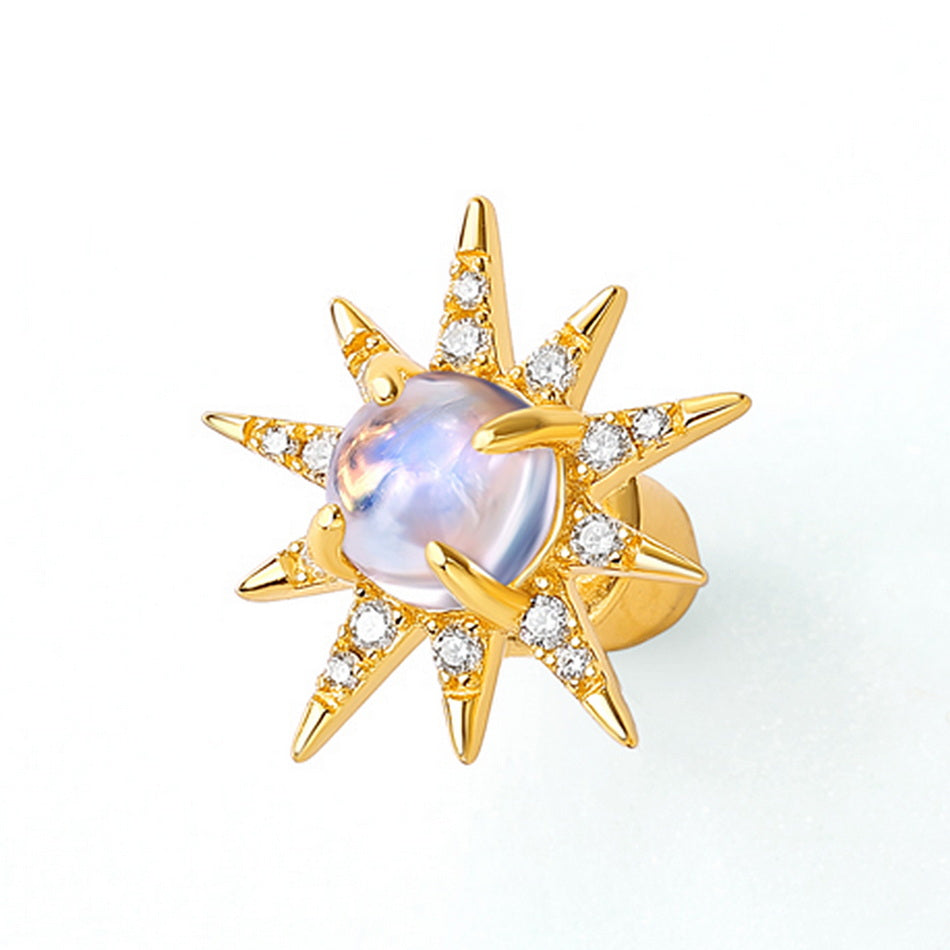 Moonstone Starburst Stud Earrings