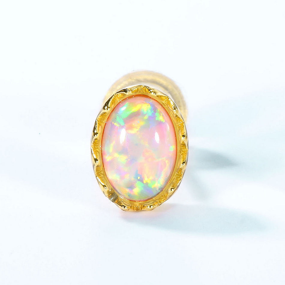 Opal Oval Stud Earrings