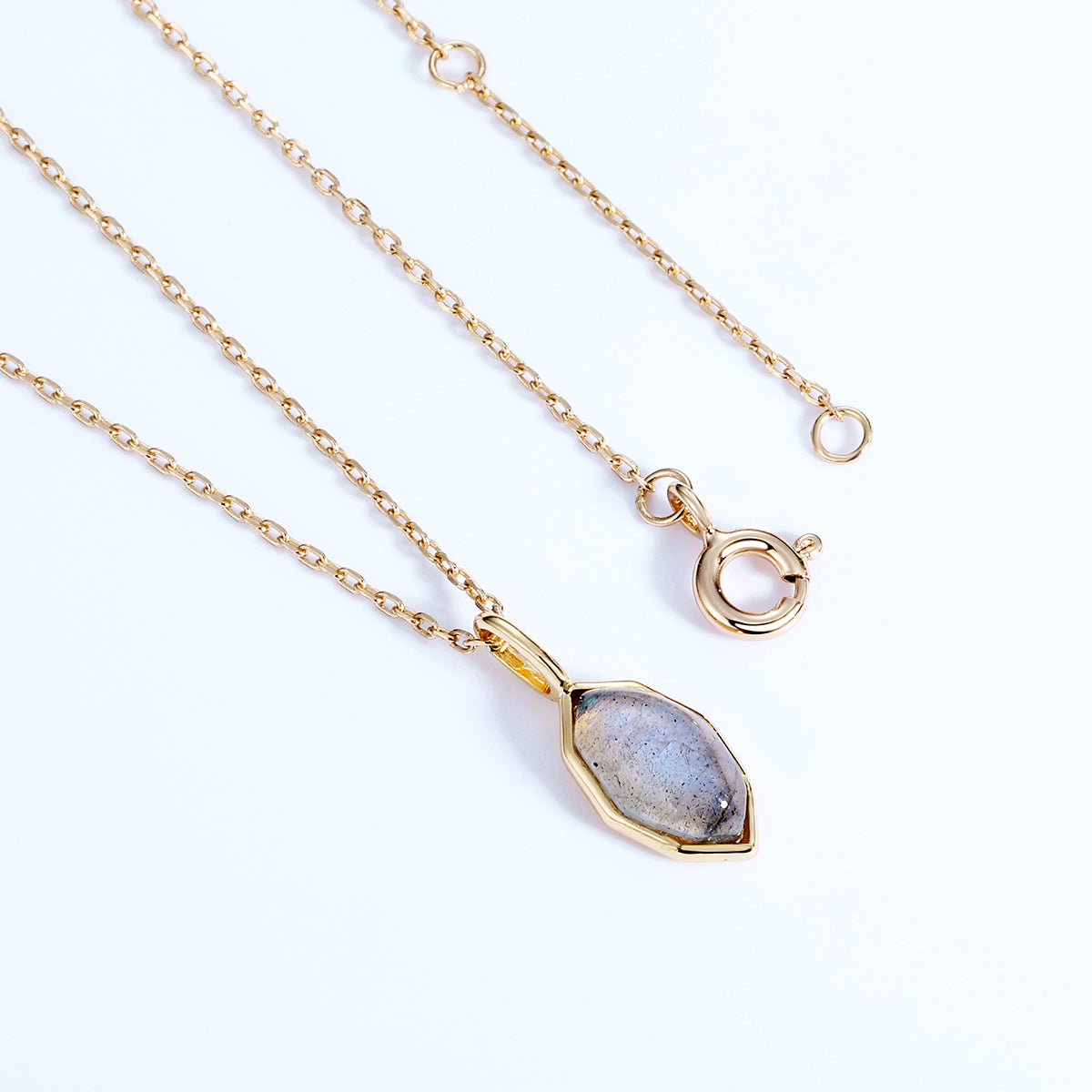 Labradorite Almond Shape Pendant Necklace