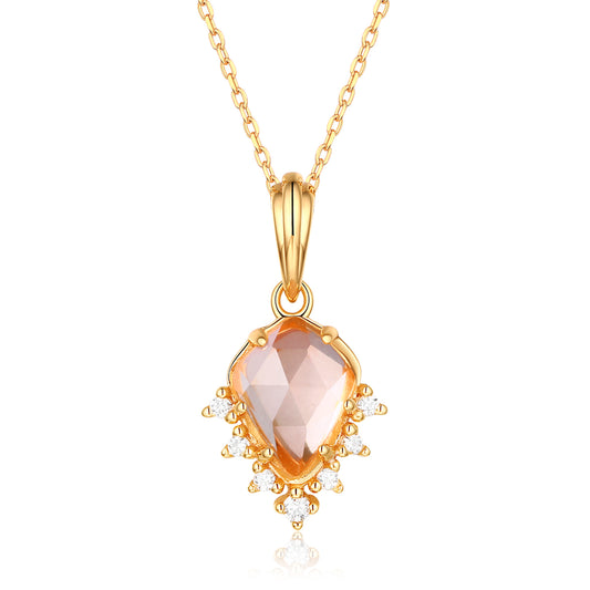 Rose Quartz Dainty Pendant Necklace