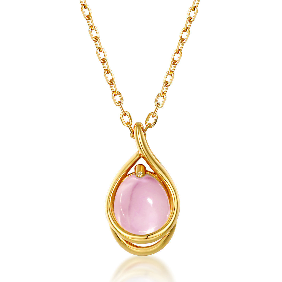 Rose Quartz Drop Pendant Necklace