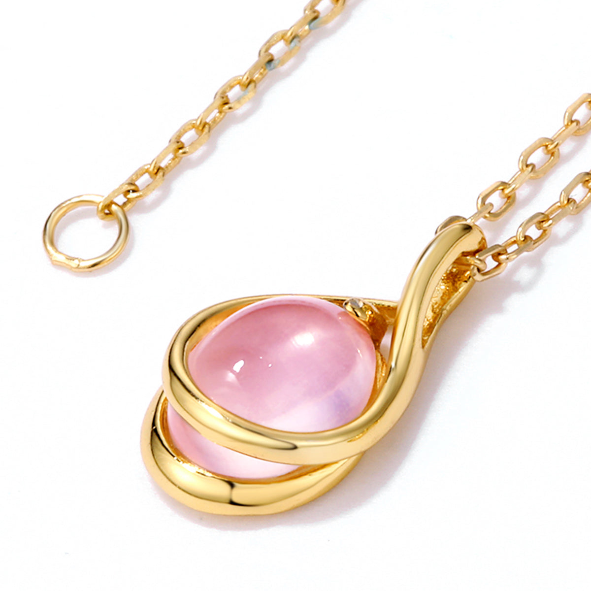 Rose Quartz Drop Pendant Necklace