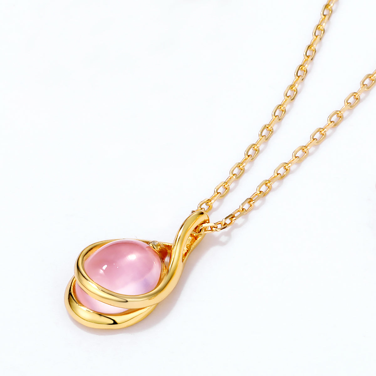 Rose Quartz Drop Pendant Necklace