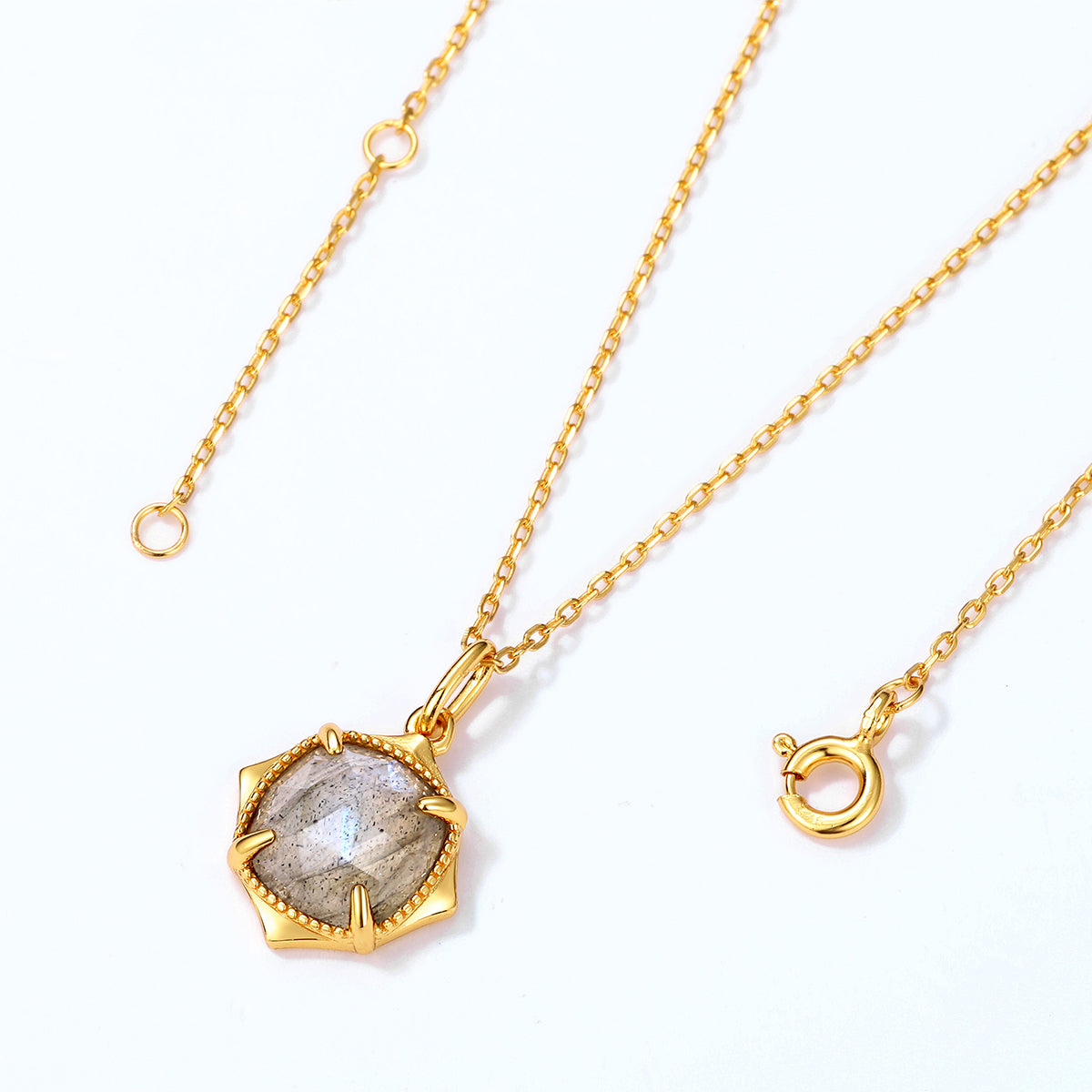 Labradorite Square Pendant Necklace