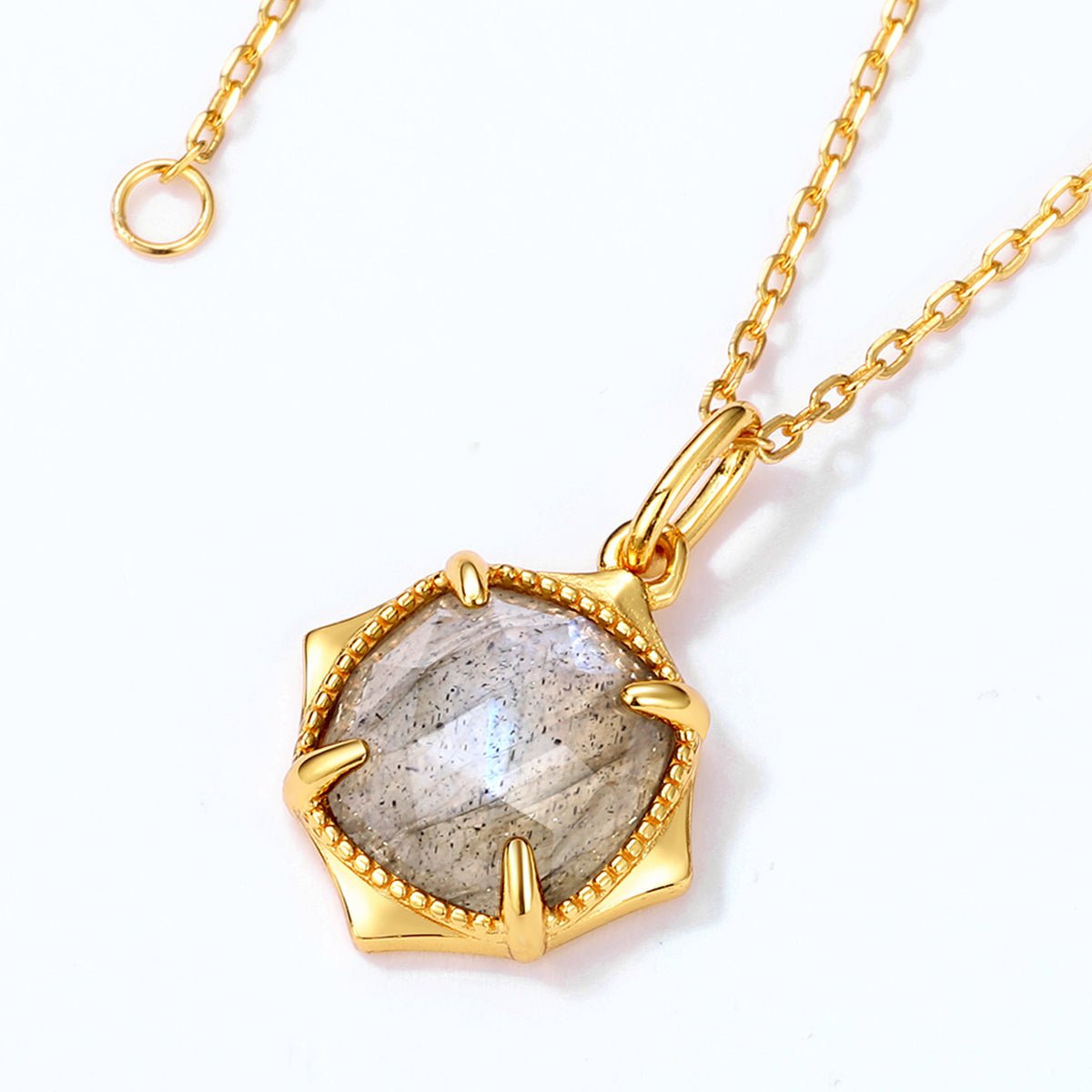 Labradorite Square Pendant Necklace