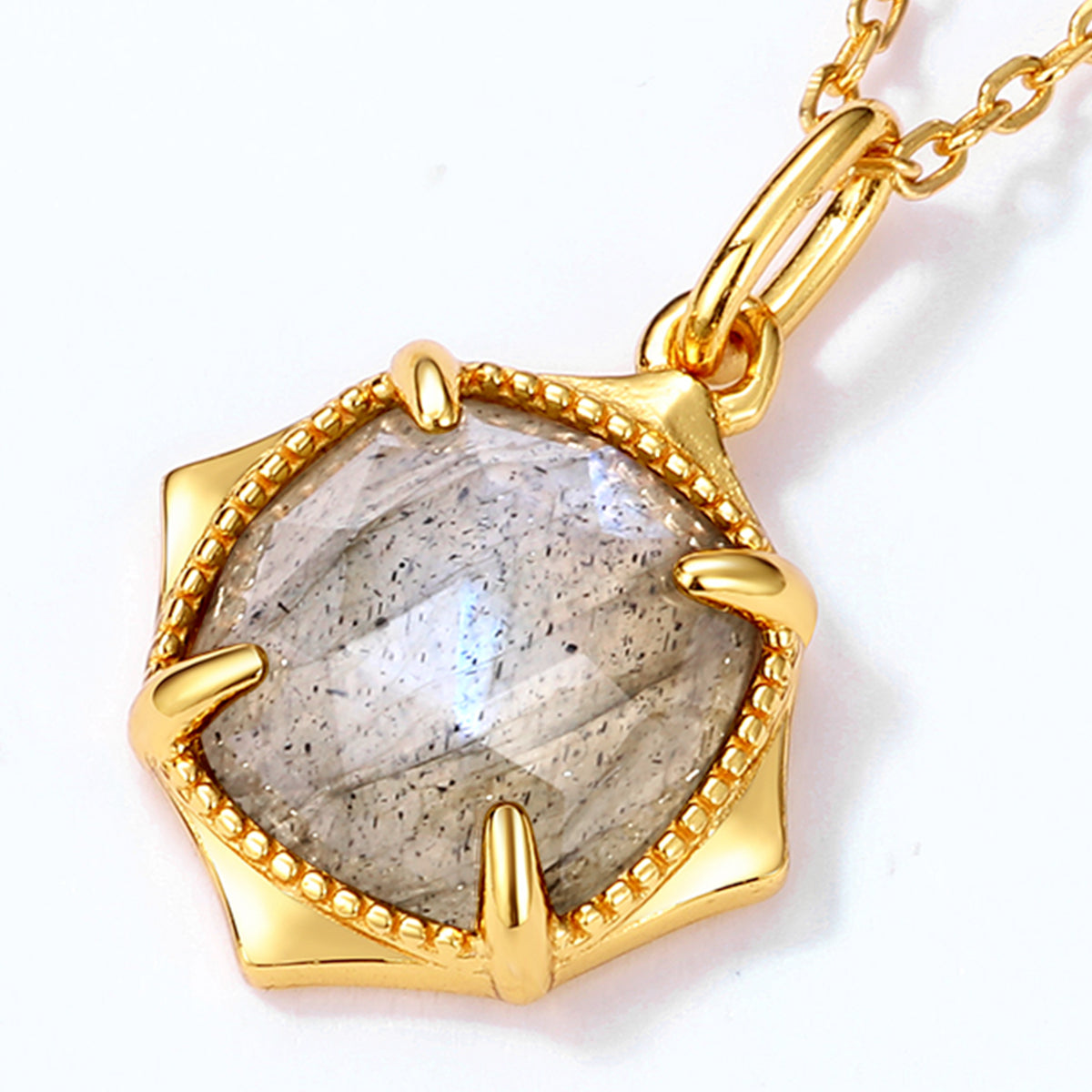 Labradorite Square Pendant Necklace