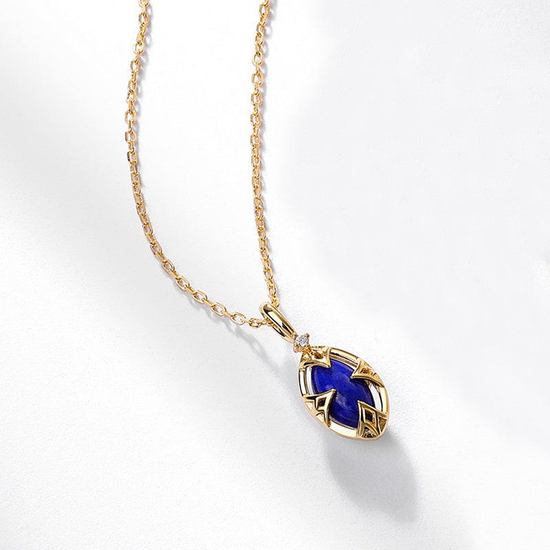 Lapis Lazuli Marquise Pendant Necklace