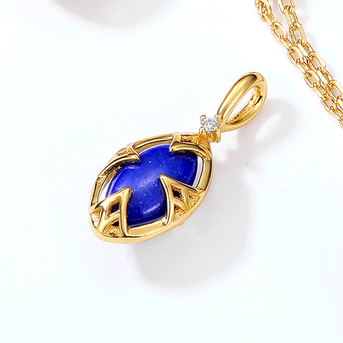 Lapis Lazuli Marquise Pendant Necklace