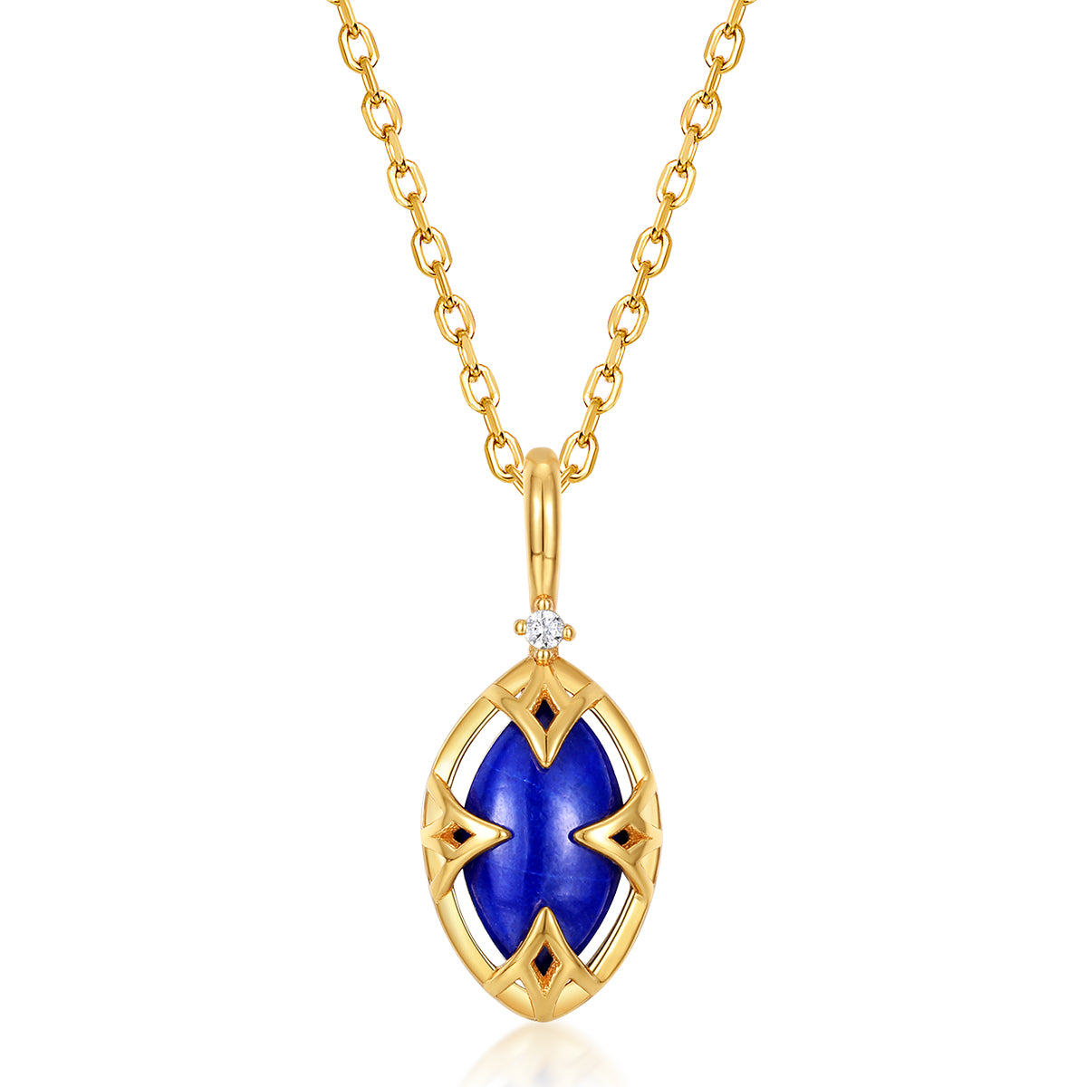 Lapis Lazuli Marquise Pendant Necklace