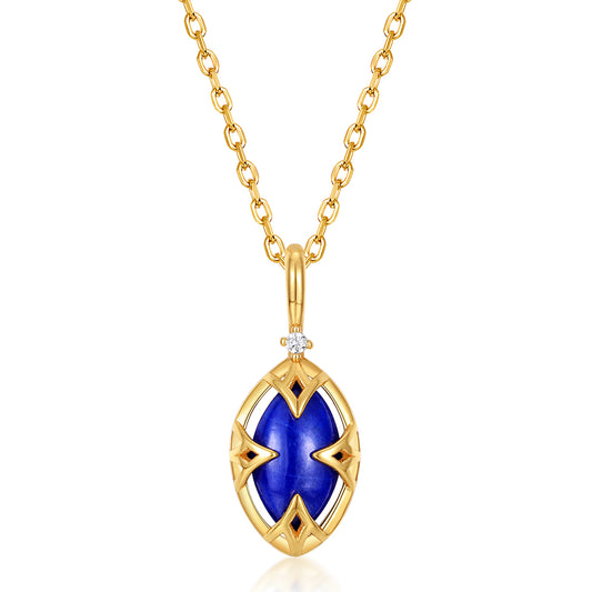 Lapis Lazuli Marquise Pendant Necklace