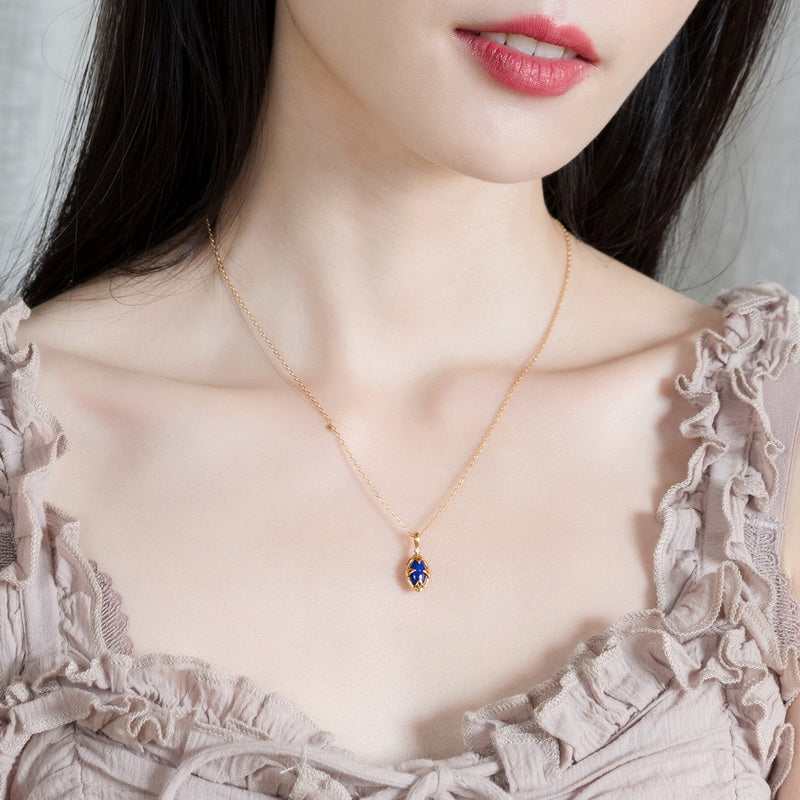 Lapis Lazuli Marquise Pendant Necklace