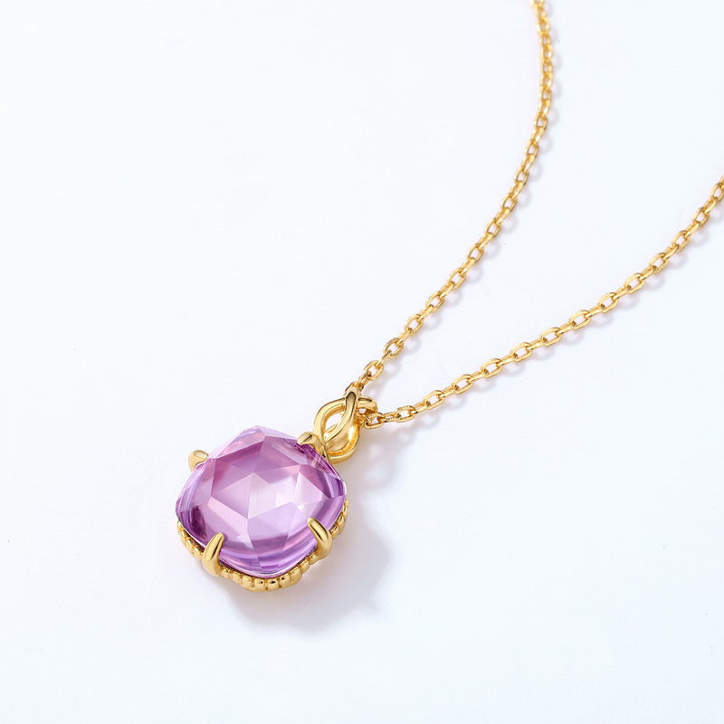 Amethyst Cushion Pendant Necklace