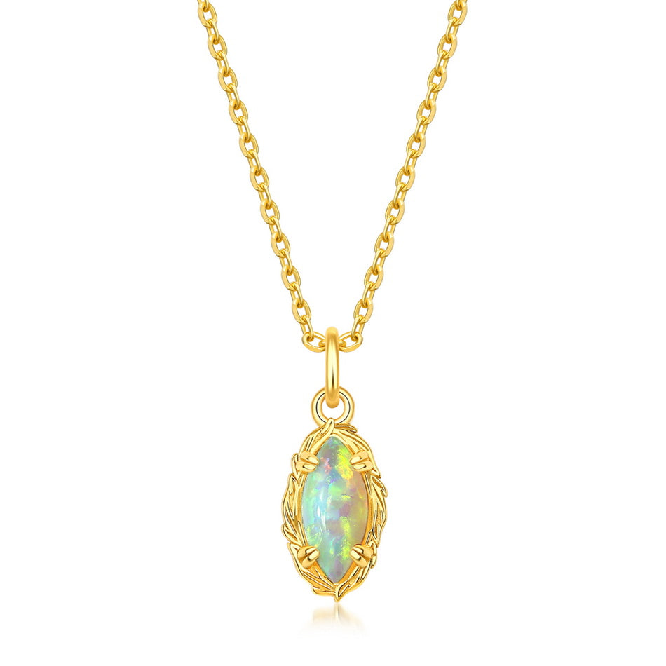 Opal Marquise Pendant Necklace