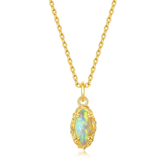 Opal Marquise Pendant Necklace