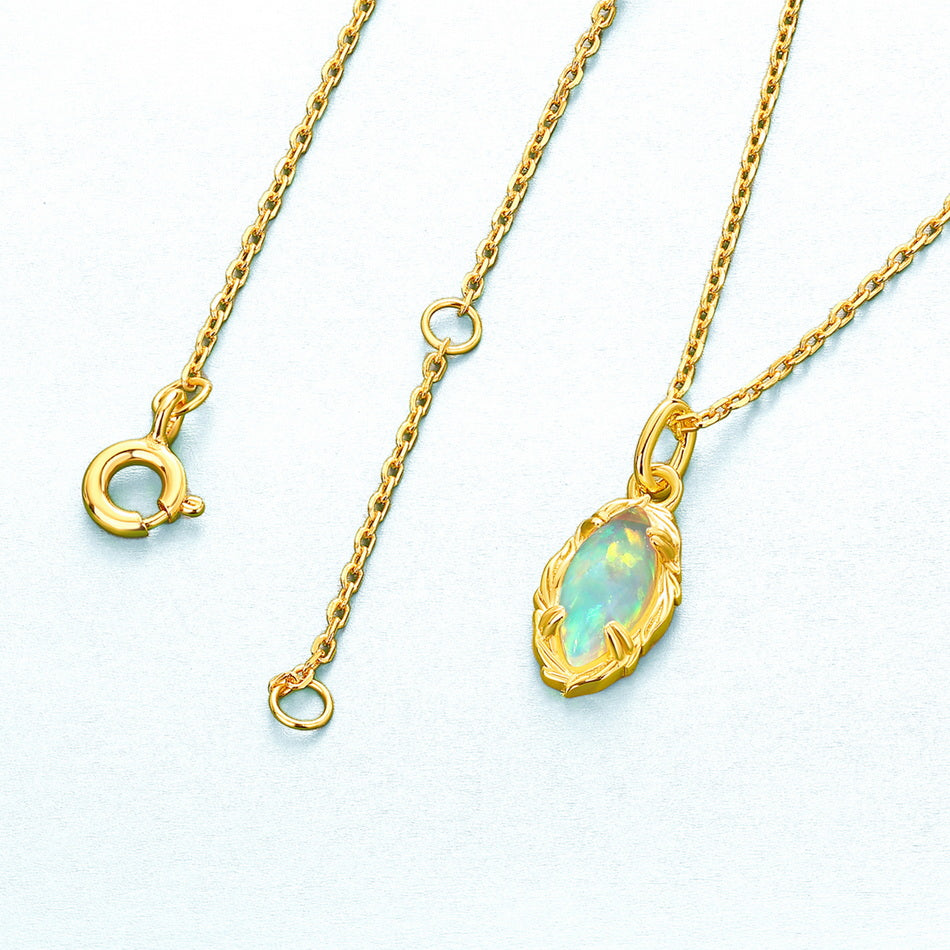 Opal Marquise Pendant Necklace