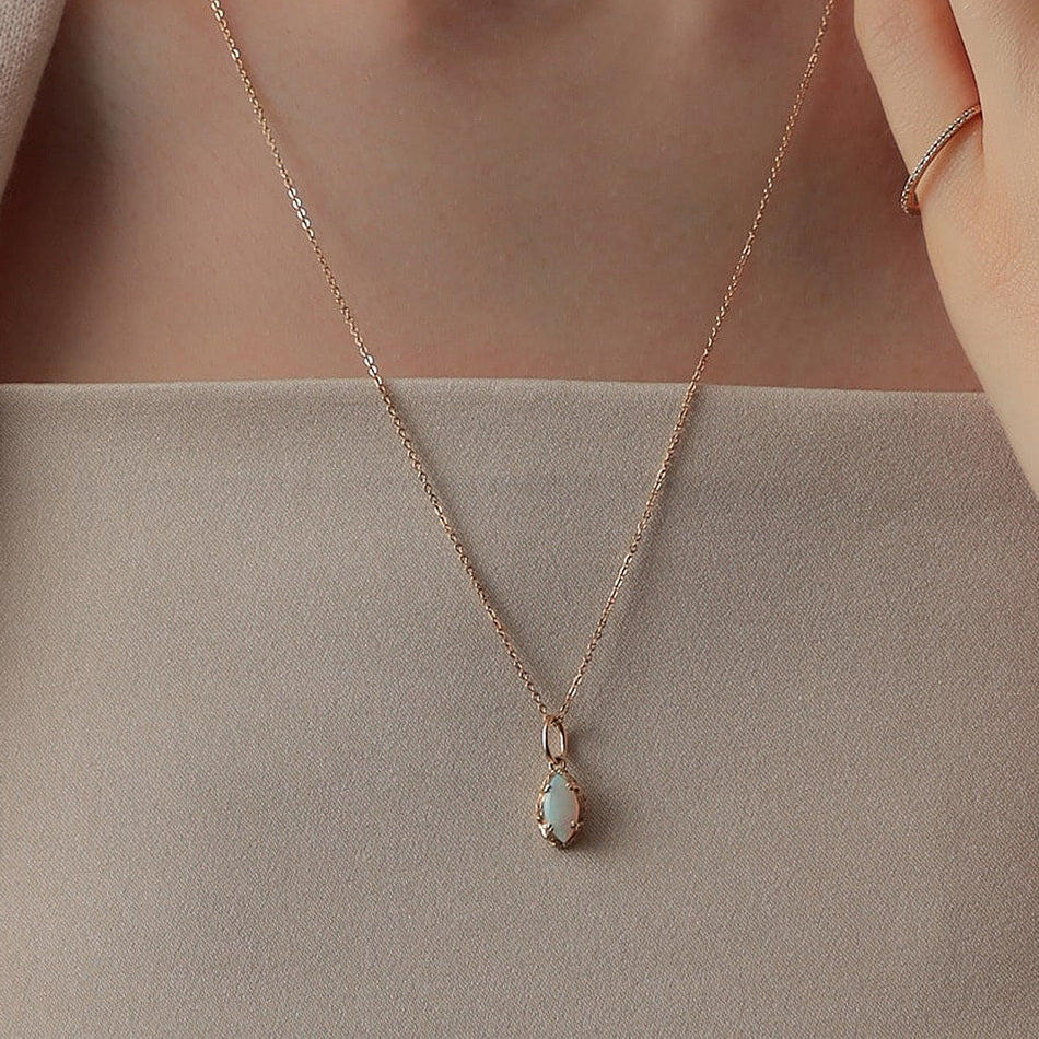 Opal Marquise Pendant Necklace