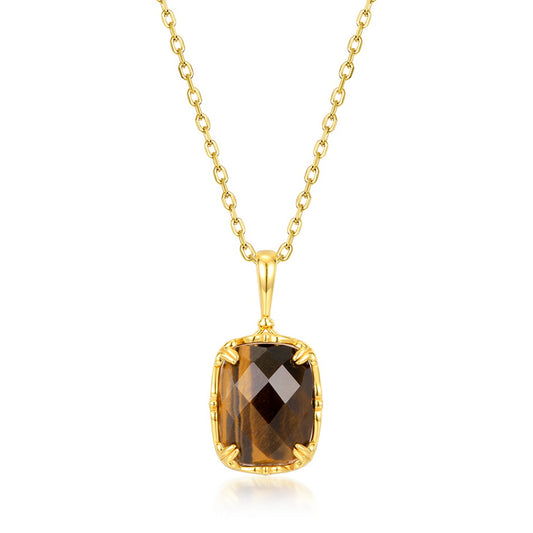 Tiger's eye Gemstone Pendant Necklace