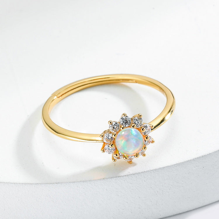 Opal Sun Adjustable Ring