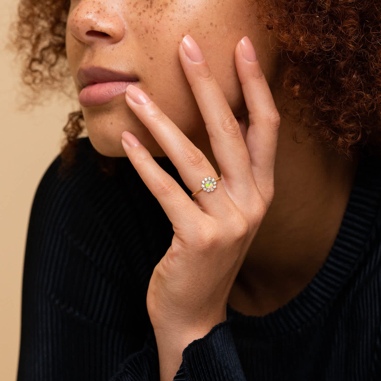 Opal Sun Adjustable Ring