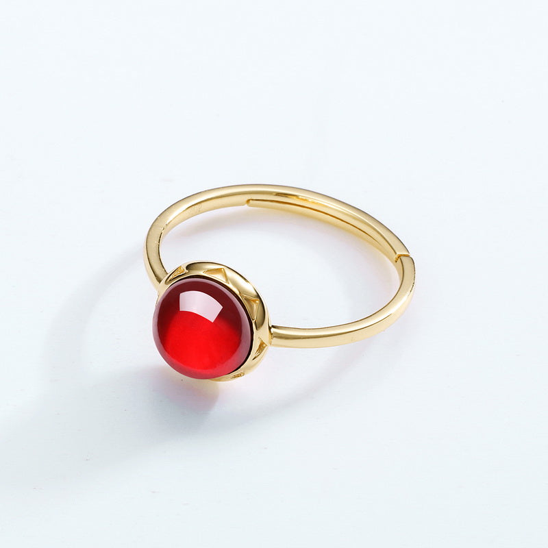 Crystal Round Cut Adjustable Ring