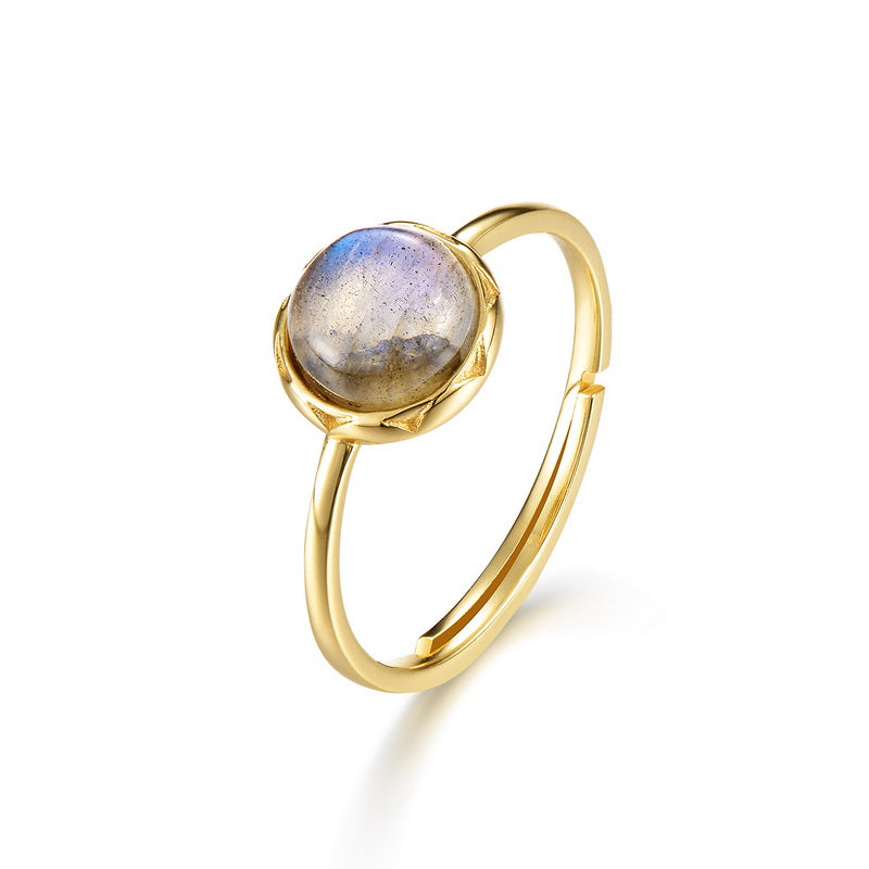 Crystal Round Cut Adjustable Ring