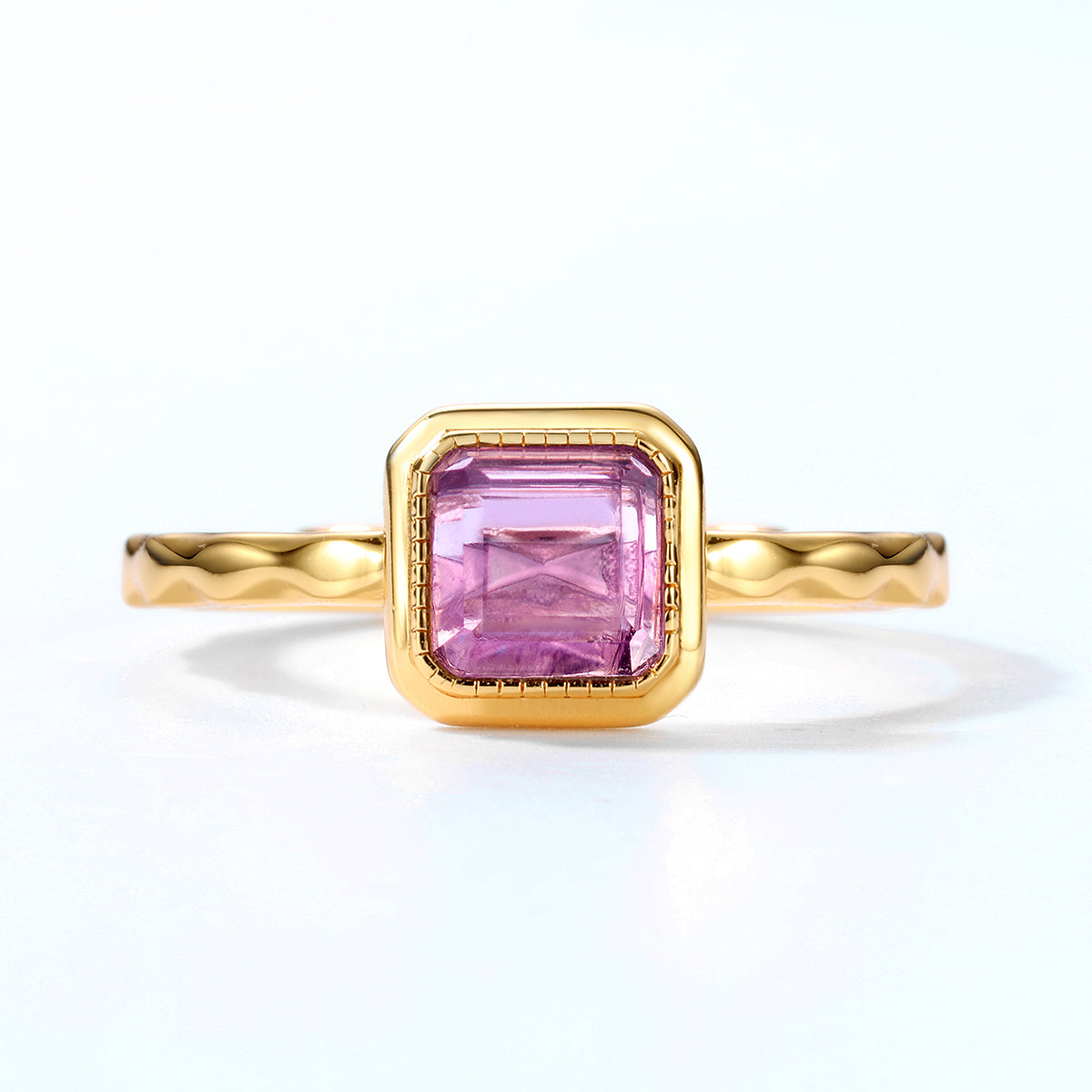 Amethyst Cushion Cut Adjustable Ring