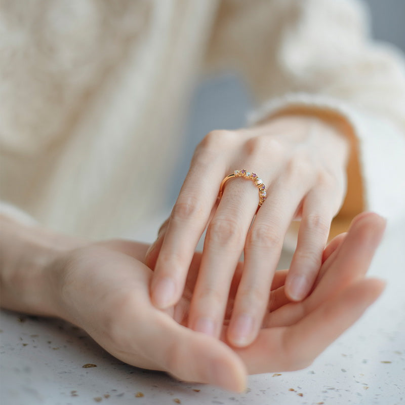 Amethyst and Opal Adjustable Ring