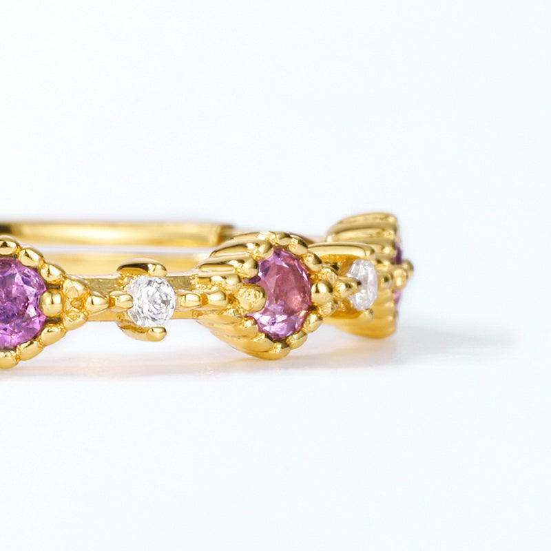 Amethyst Row Adjustable Ring