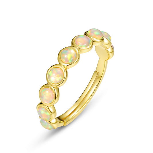 Opal Row Adjustable Ring