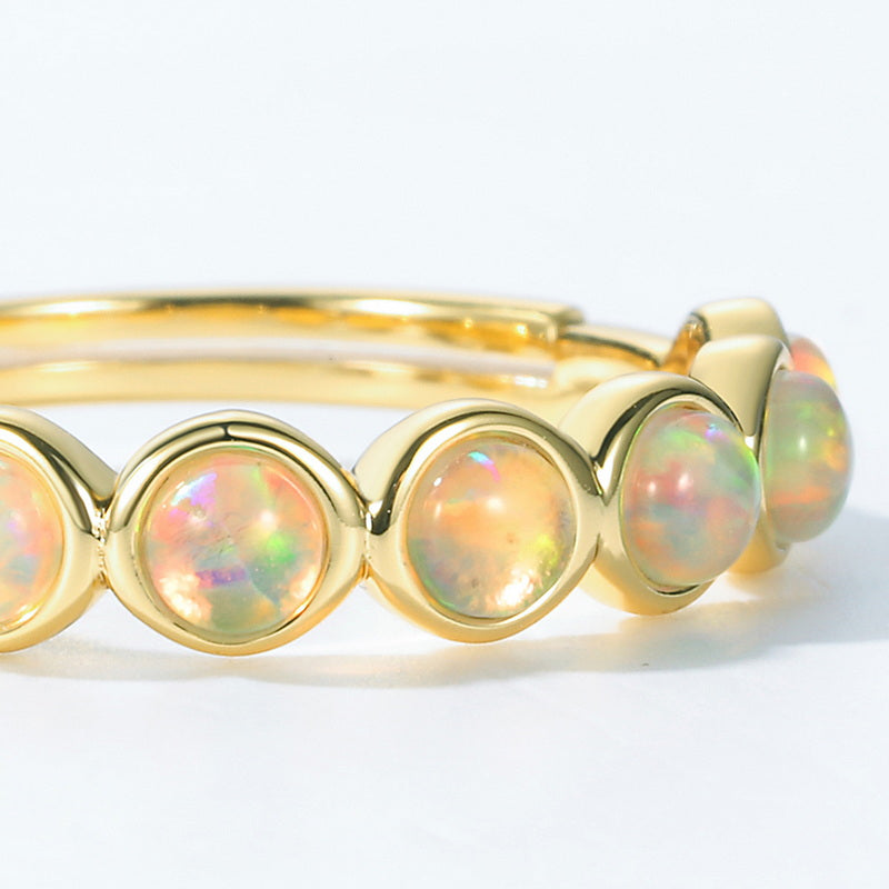 Opal Row Adjustable Ring