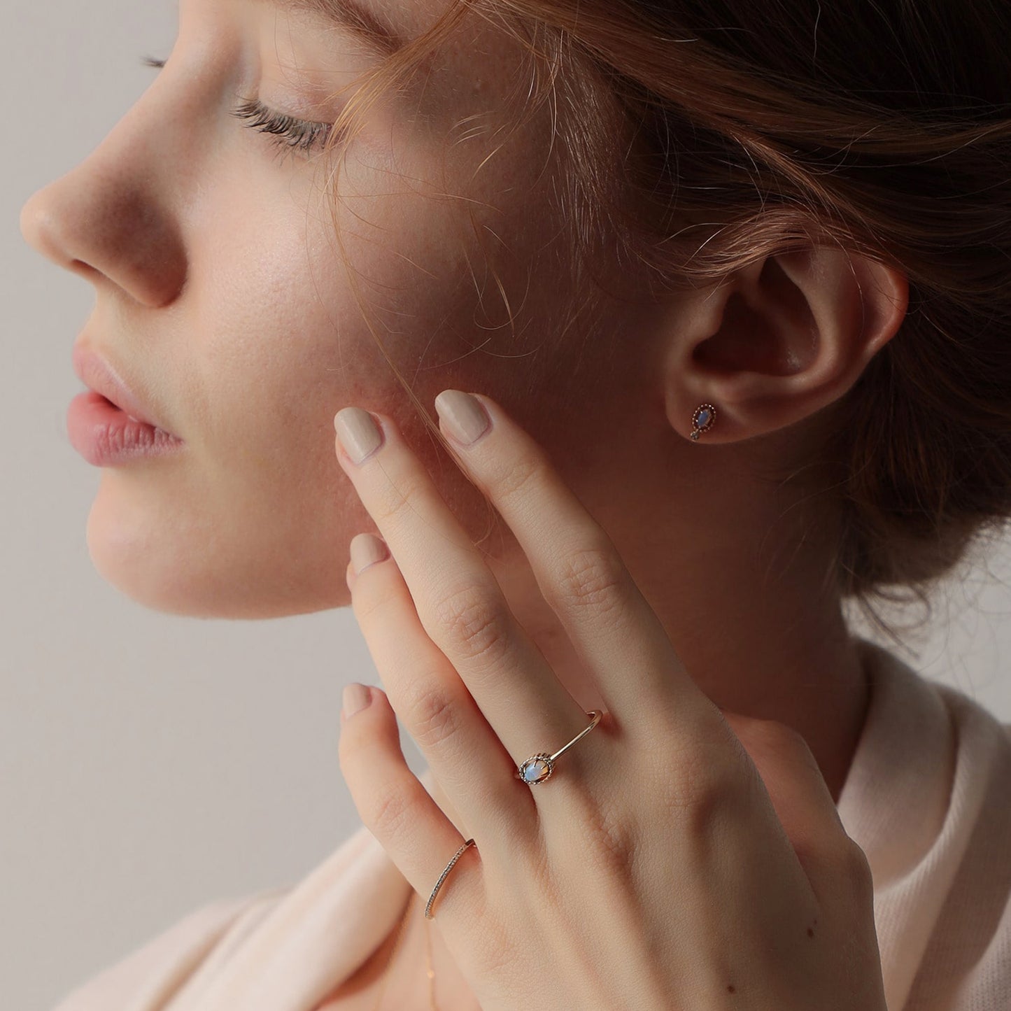 Opal Oval Cut Adjustable Ring