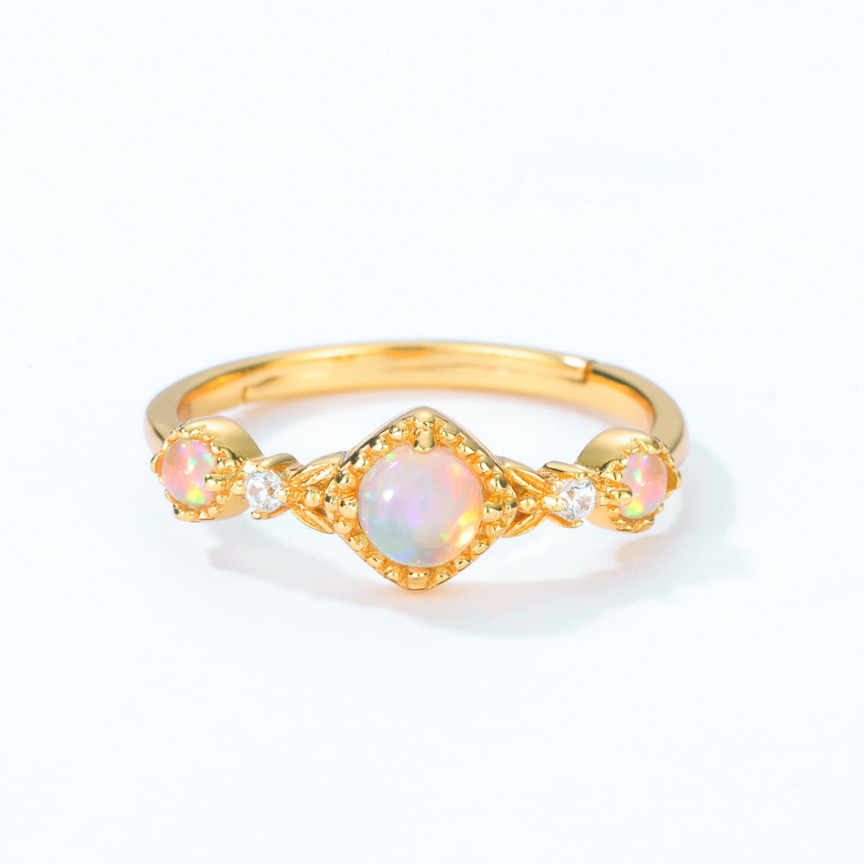 Opal Dainty Row Adjustable Ring