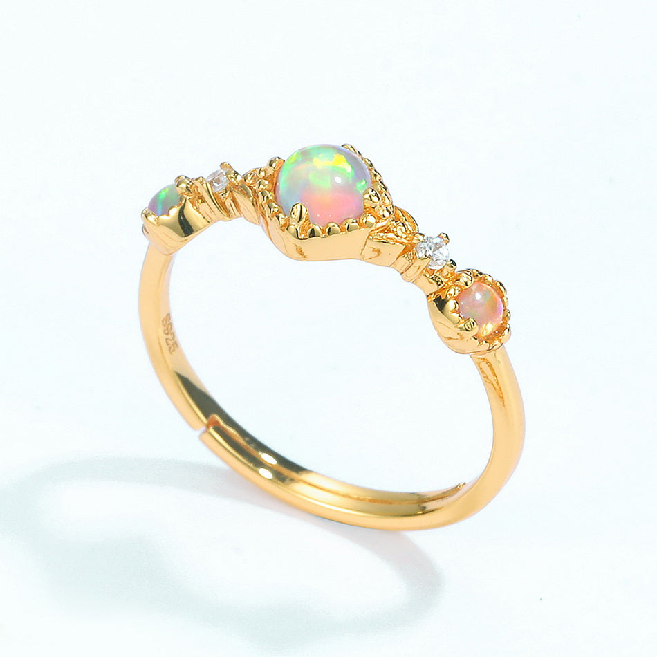 Opal Dainty Row Adjustable Ring