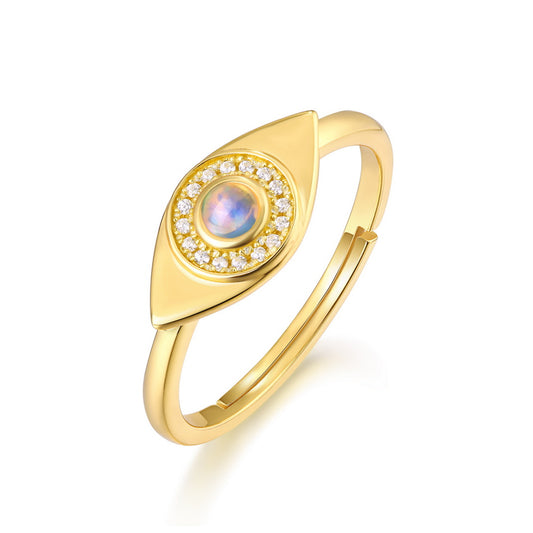 Opal Evil Eye Adjustable Ring