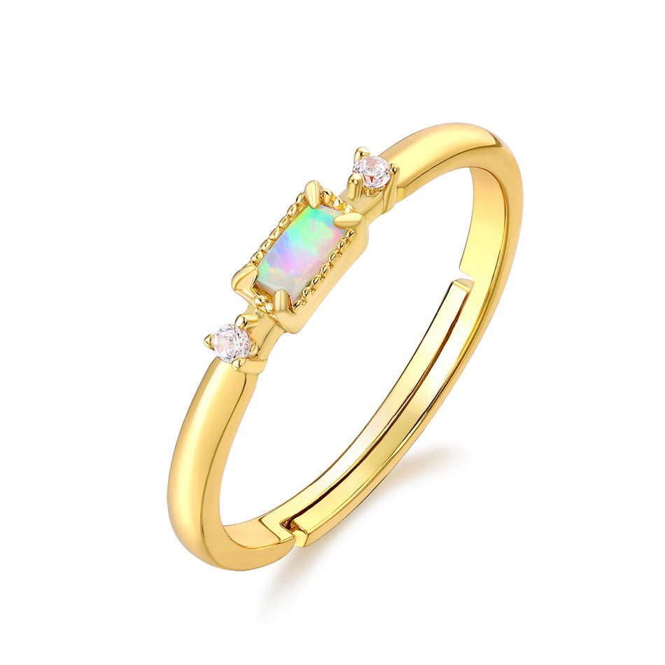 Opal Dainty Adjustable Ring