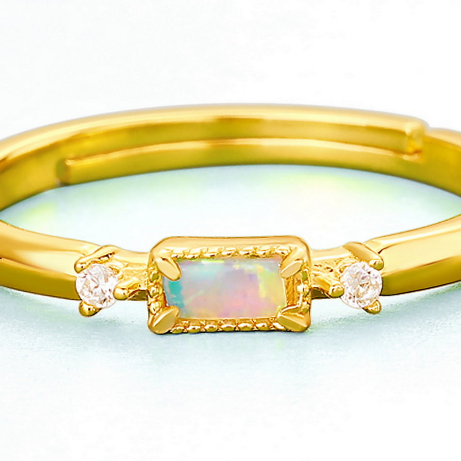 Opal Dainty Adjustable Ring