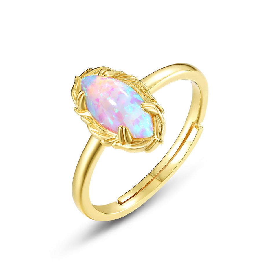 Opal Marquise Cut Adjustable Ring