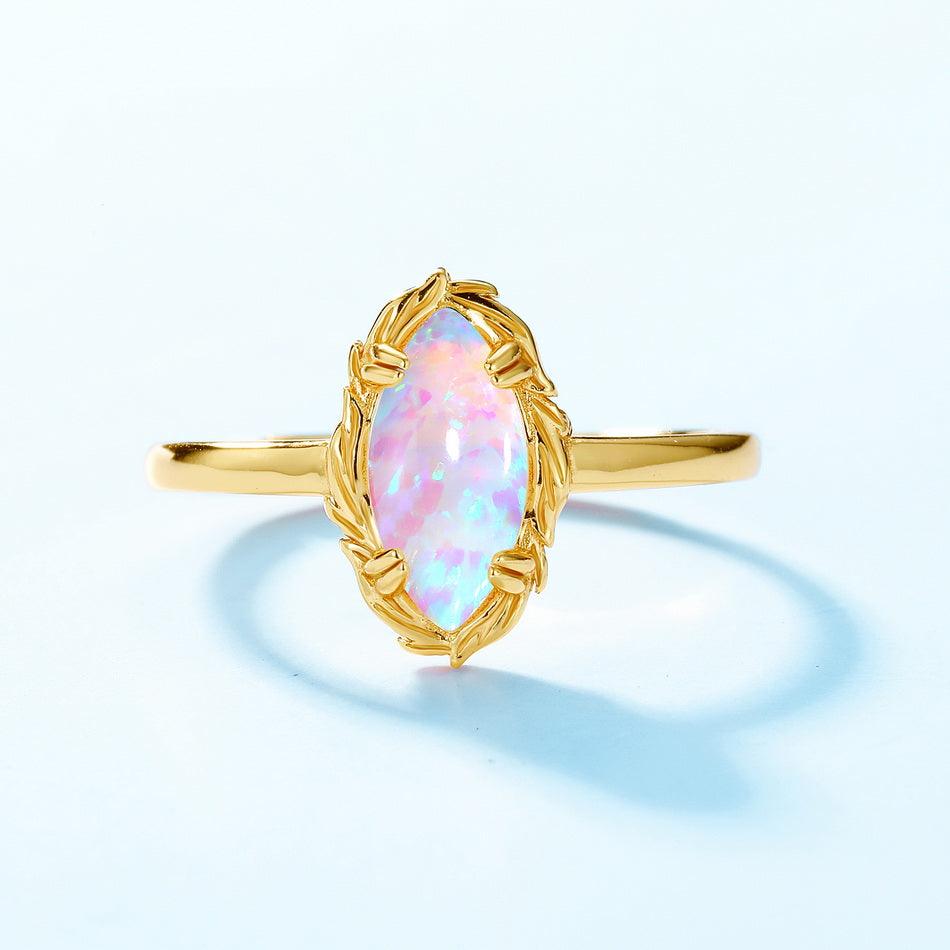 Opal Marquise Cut Adjustable Ring