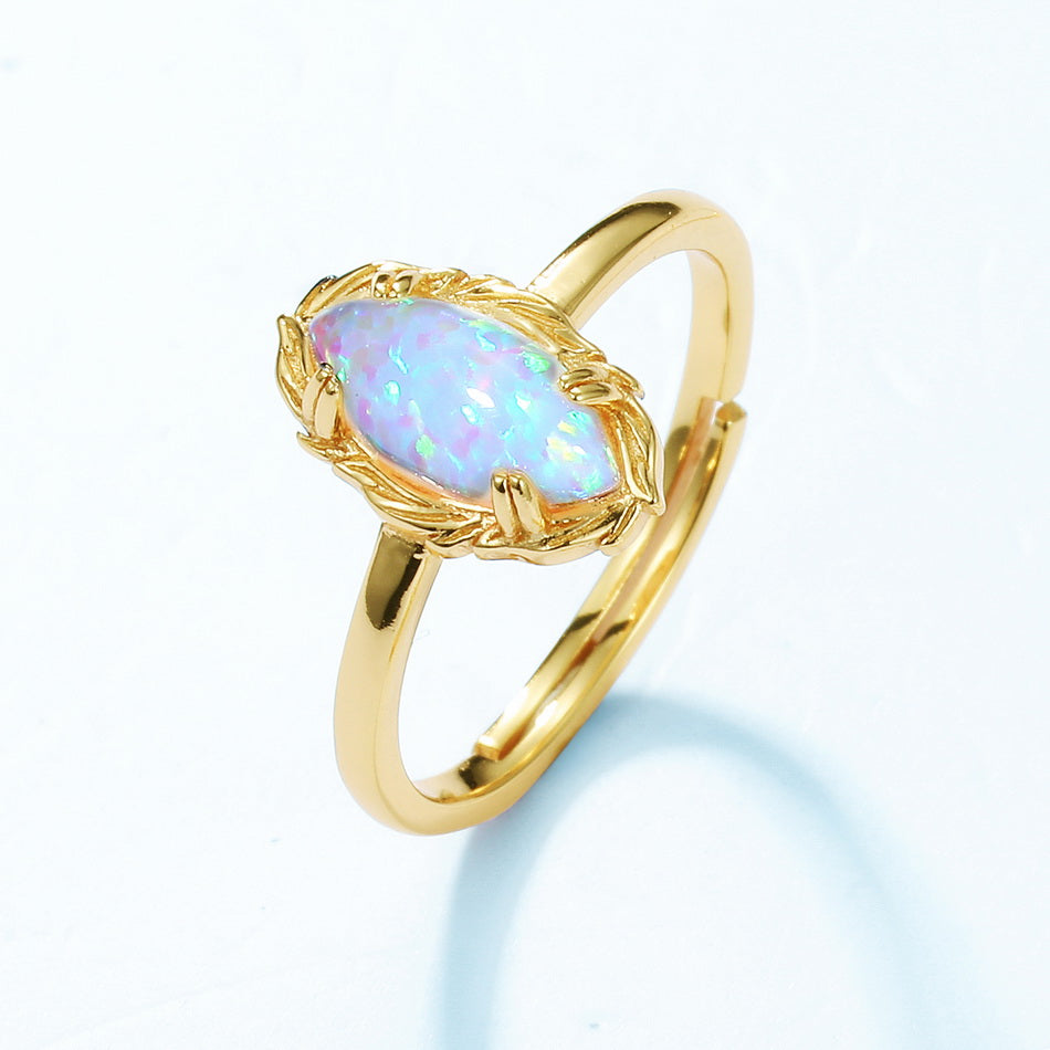 Opal Marquise Cut Adjustable Ring