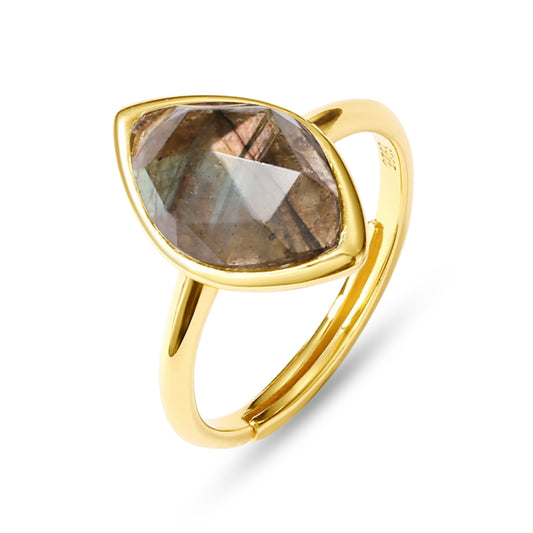 Labradorite Marquise Cut Adjustable Ring