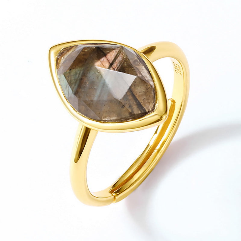 Labradorite Marquise Cut Adjustable Ring