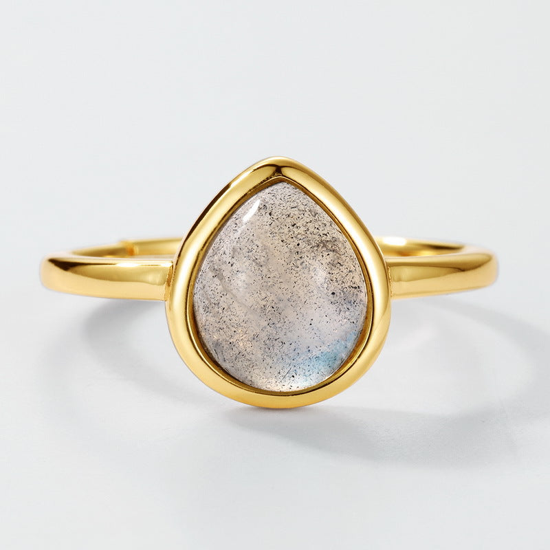 Labradorite Pear Cut Adjustable Ring