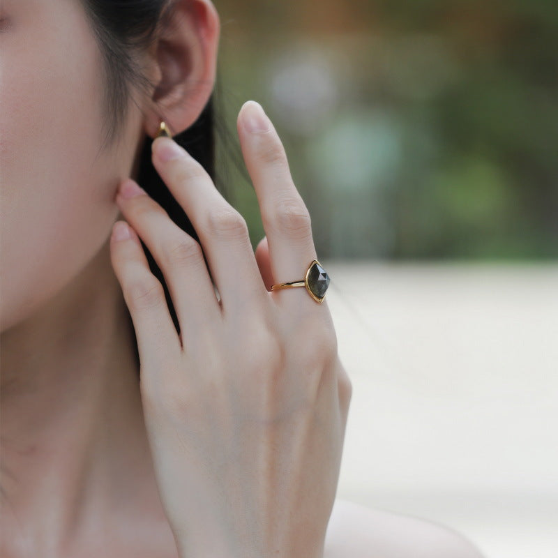 Labradorite Marquise Cut Adjustable Ring